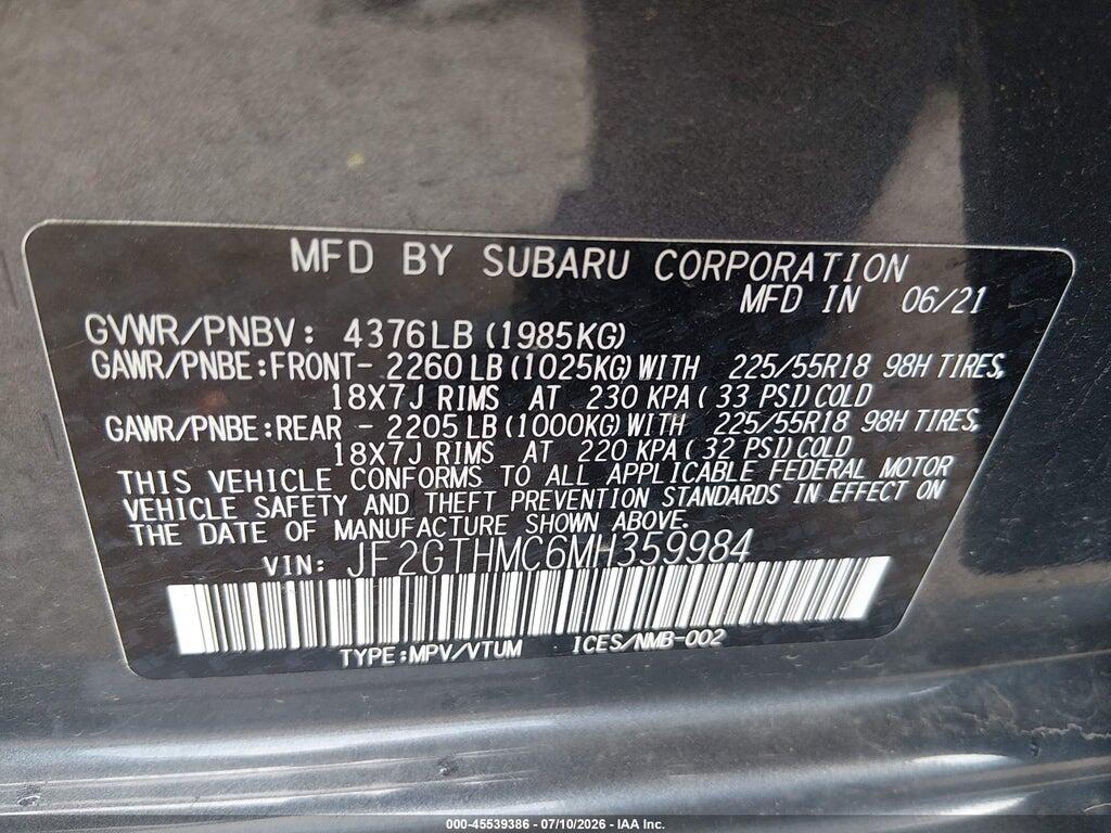 JF2GTHMC6MH359984 2021 SUBARU CROSSTREK photo no. 9