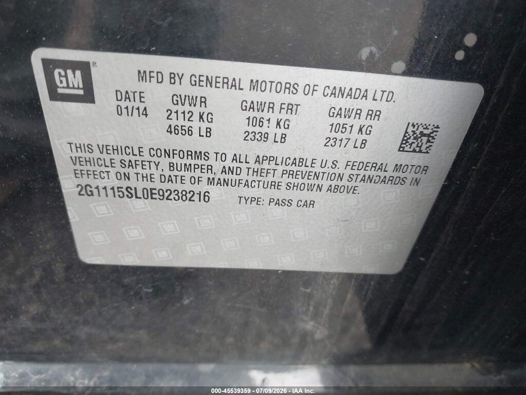 2G1115SL0E9238216 2014 CHEVROLET IMPALA photo no. 9
