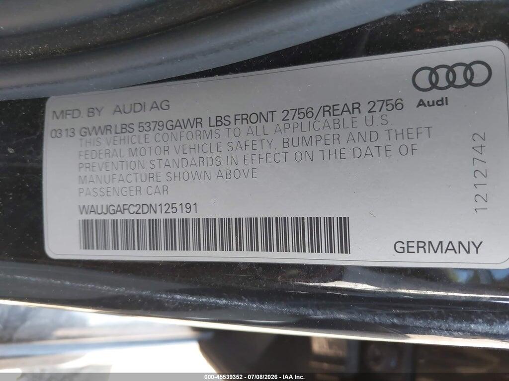 WAUJGAFC2DN125191 2013 AUDI A6 photo no. 9
