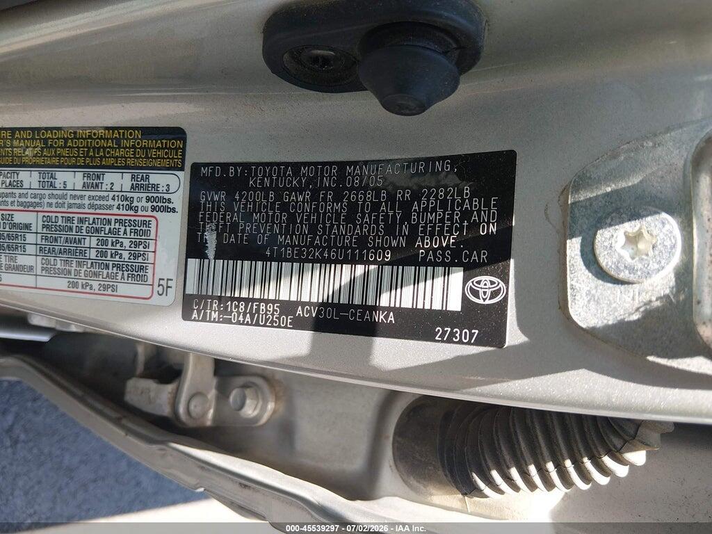 4T1BE32K46U111609 2006 TOYOTA CAMRY photo no. 9