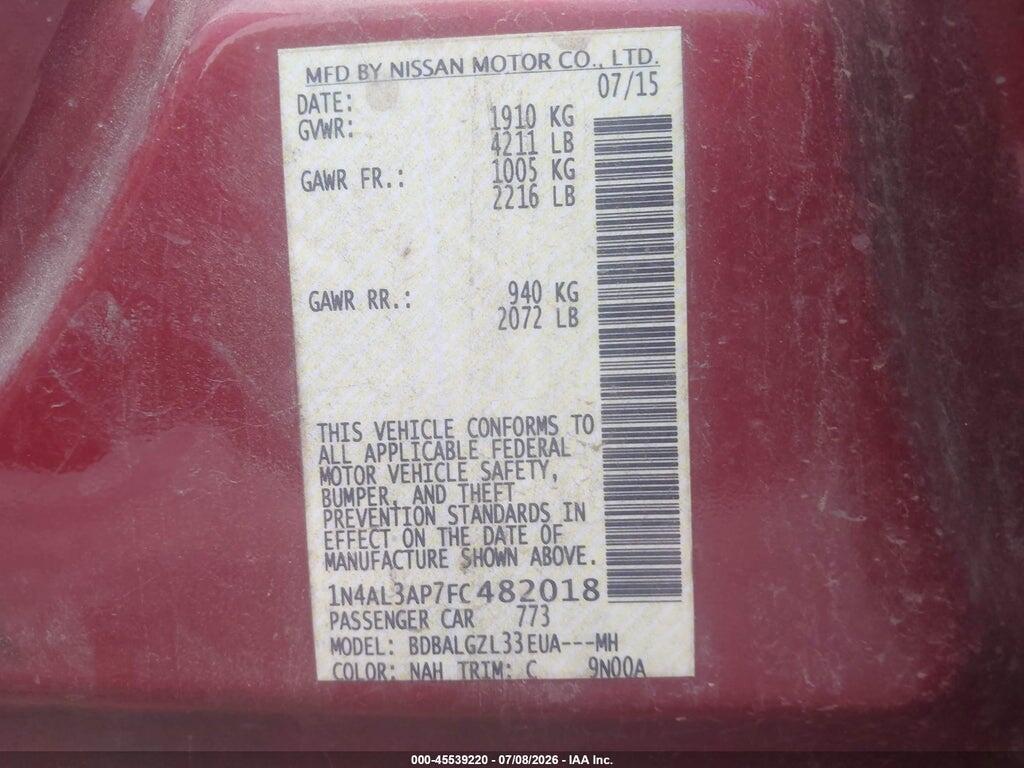 1N4AL3AP7FC482018 2015 NISSAN ALTIMA photo no. 9