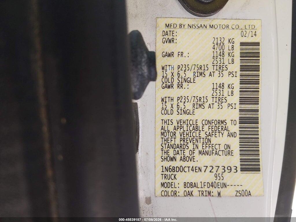 1N6BD0CT4EN727393 2014 NISSAN FRONTIER photo no. 9