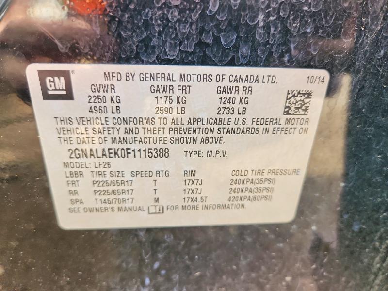 2GNALAEK0F1115388 2015 CHEVROLET EQUINOX photo no. 12