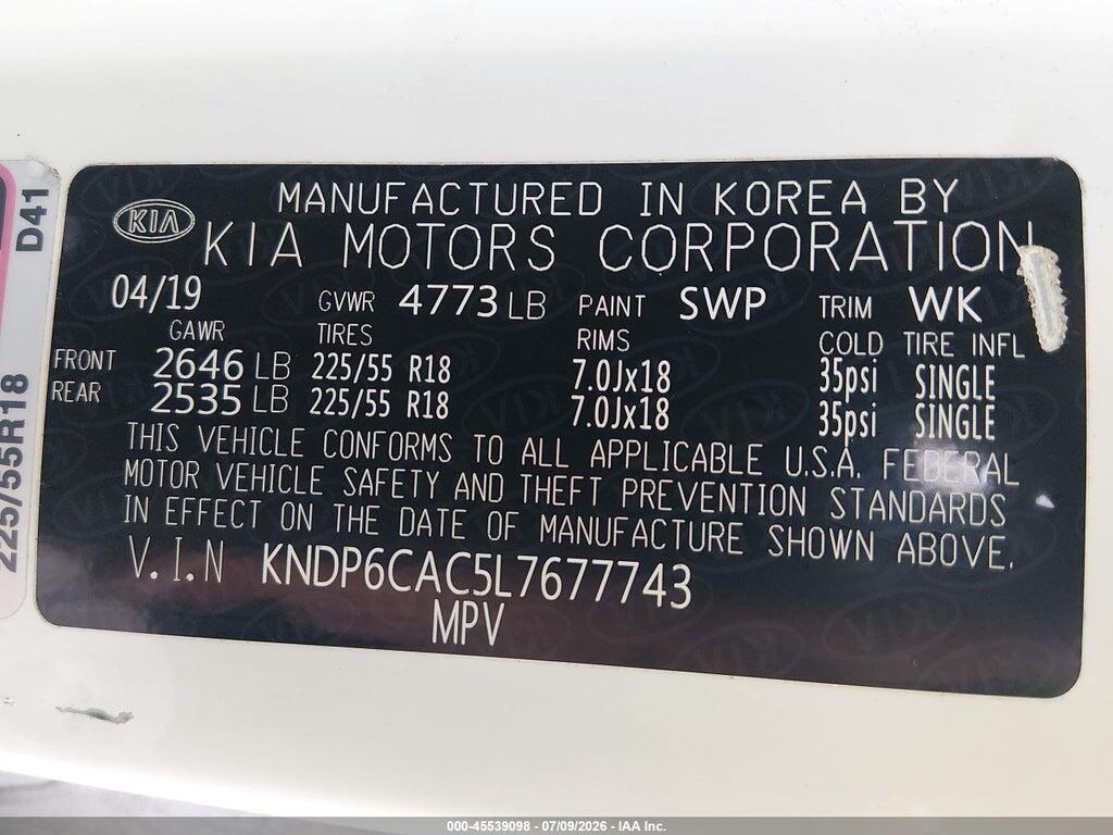 KNDP6CAC5L7677743 2020 KIA SPORTAGE photo no. 9