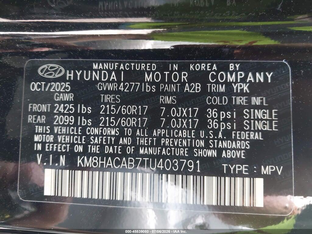 KM8HACAB7TU403791 2026 HYUNDAI KONA photo no. 9