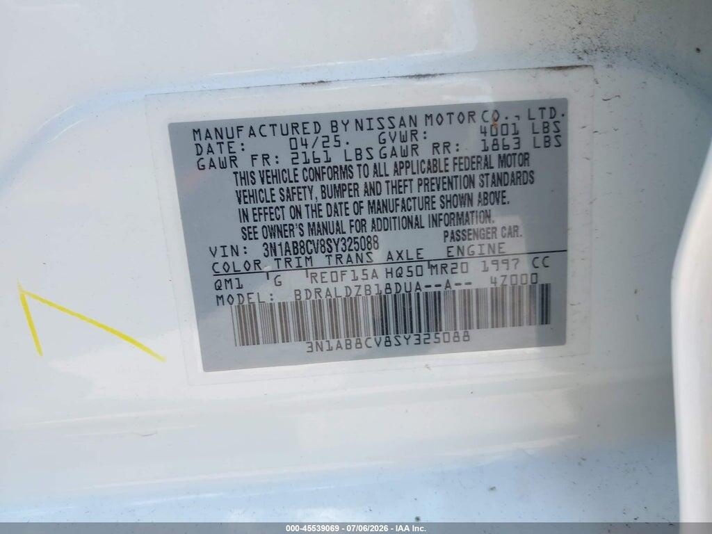 3N1AB8CV8SY325088 2025 NISSAN SENTRA photo no. 9