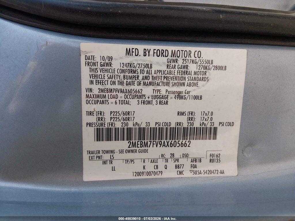 2MEBM7FV9AX605662 2010 MERCURY GRAND MARQUIS photo no. 9