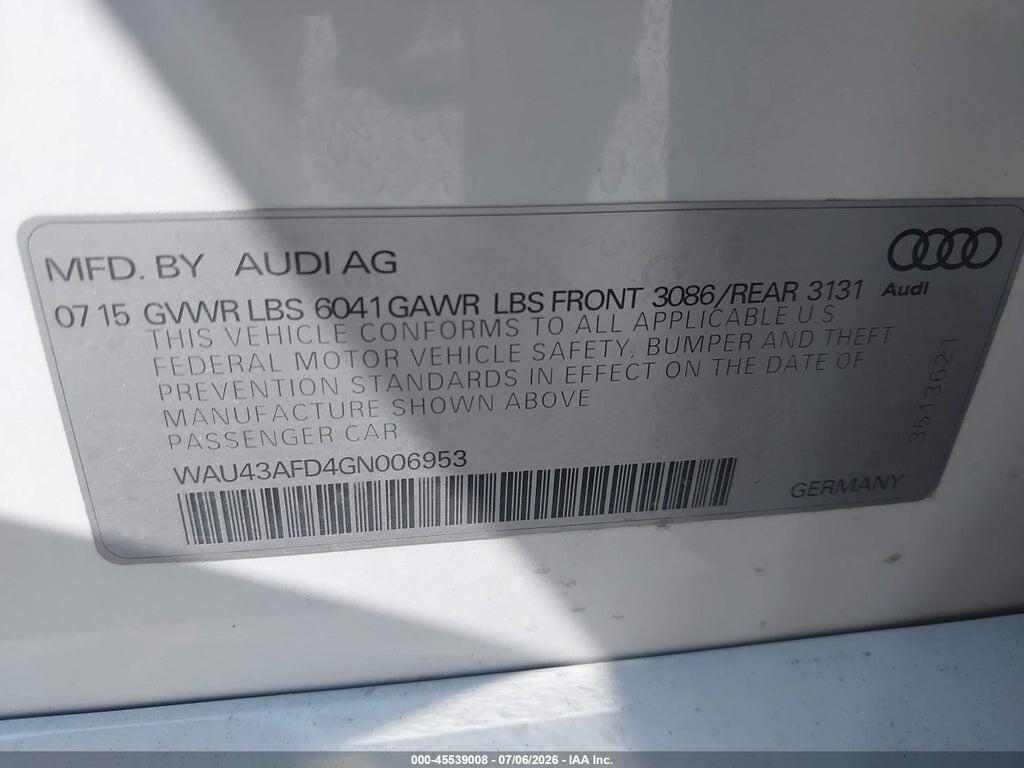 WAU43AFD4GN006953 2016 AUDI A8 L photo no. 9