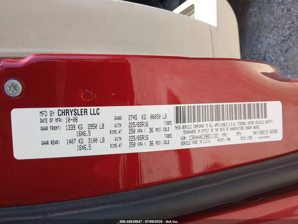 1D8HN44E39B511321 2009 DODGE GRAND CARAVAN photo no. 9
