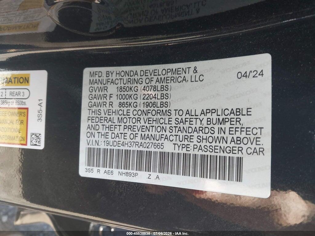 19UDE4H37RA027665 2024 ACURA INTEGRA photo no. 9