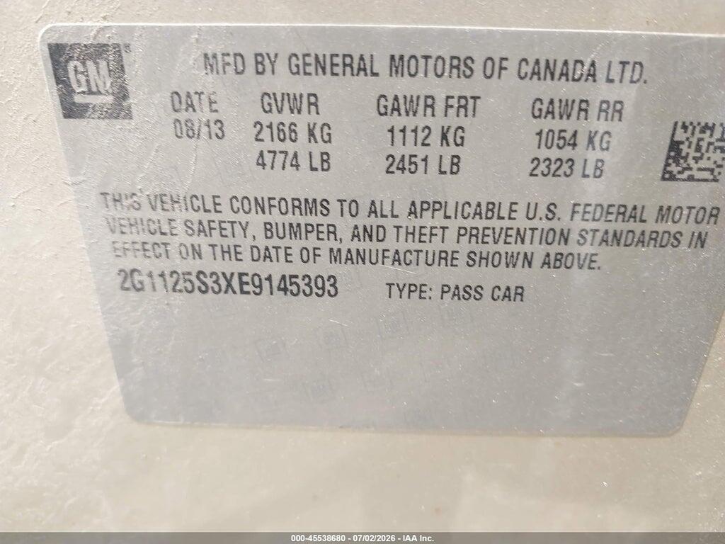 2G1125S3XE9145393 2014 CHEVROLET IMPALA photo no. 9
