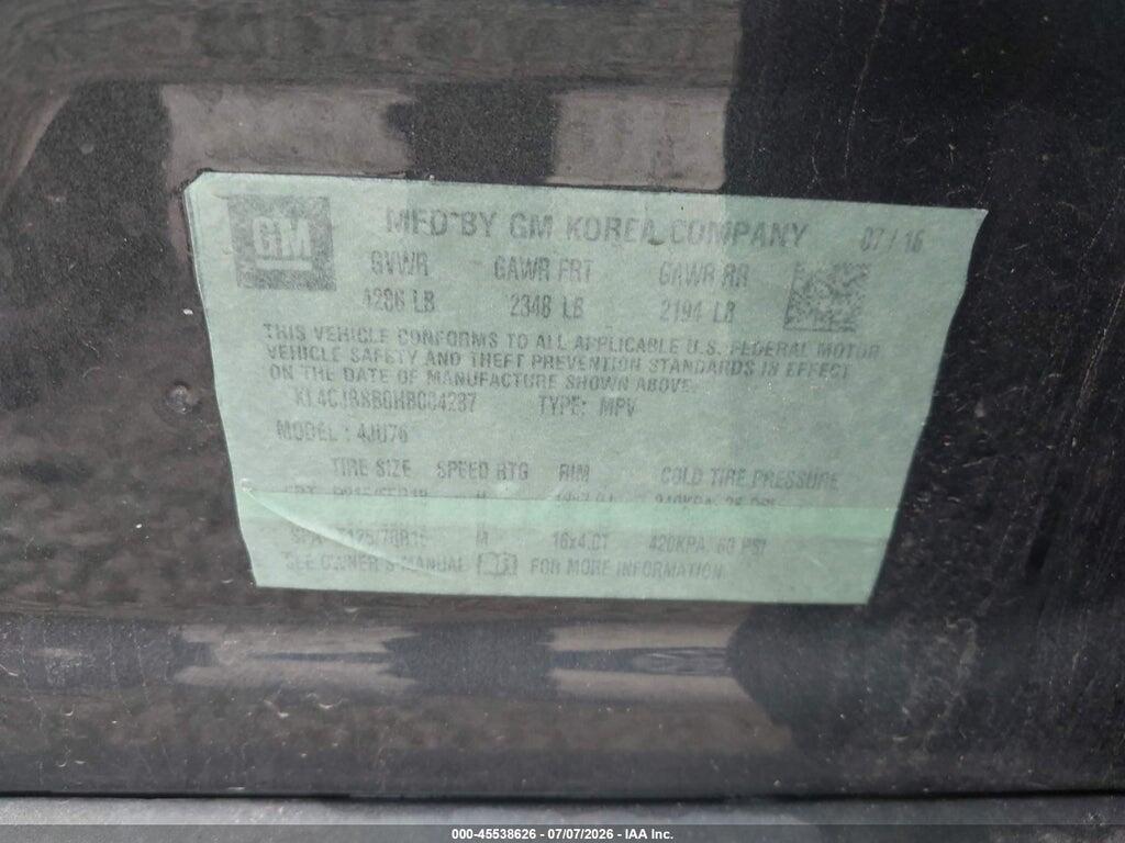 KL4CJBSB0HB004287 2017 BUICK ENCORE photo no. 9