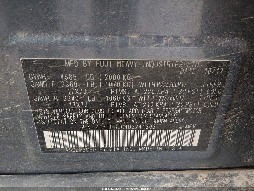 4S4BRBCC4D3241303 2013 SUBARU OUTBACK photo no. 9