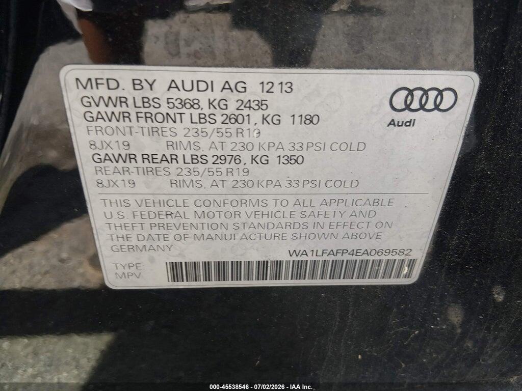 WA1LFAFP4EA069582 2014 AUDI Q5 photo no. 9