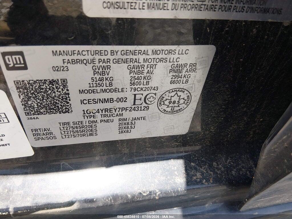 1GC4YREY7PF243129 2023 CHEVROLET SILVERADO 2500HD photo no. 9