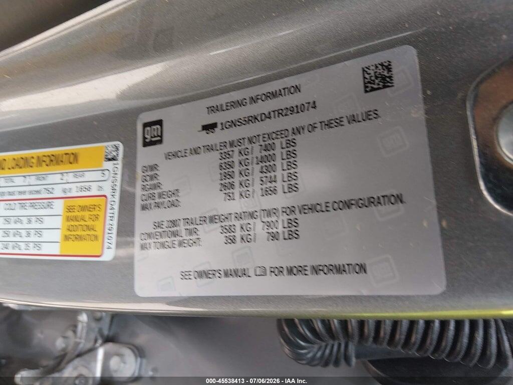 1GNS5RKD4TR291074 2026 CHEVROLET TAHOE photo no. 9