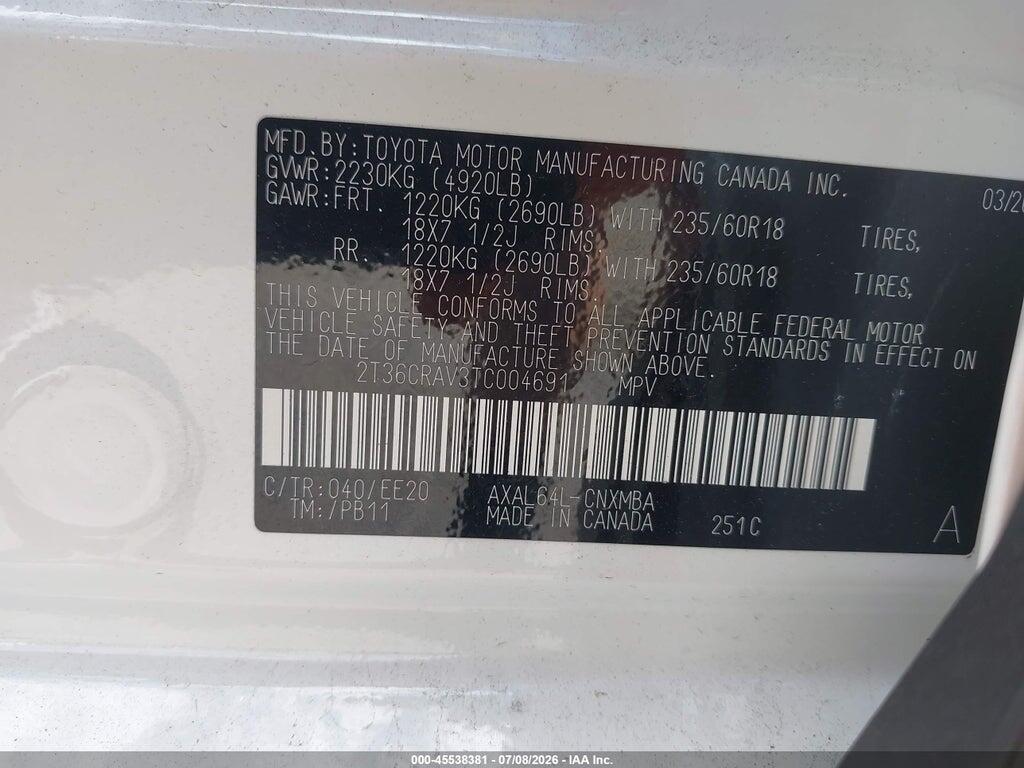 2T36CRAV3TC004691 2026 TOYOTA RAV4 photo no. 9
