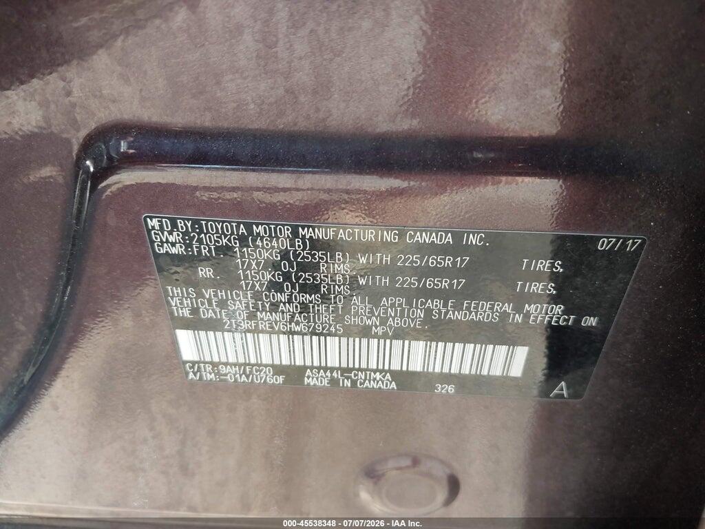 2T3RFREV6HW679245 2017 TOYOTA RAV4 photo no. 9