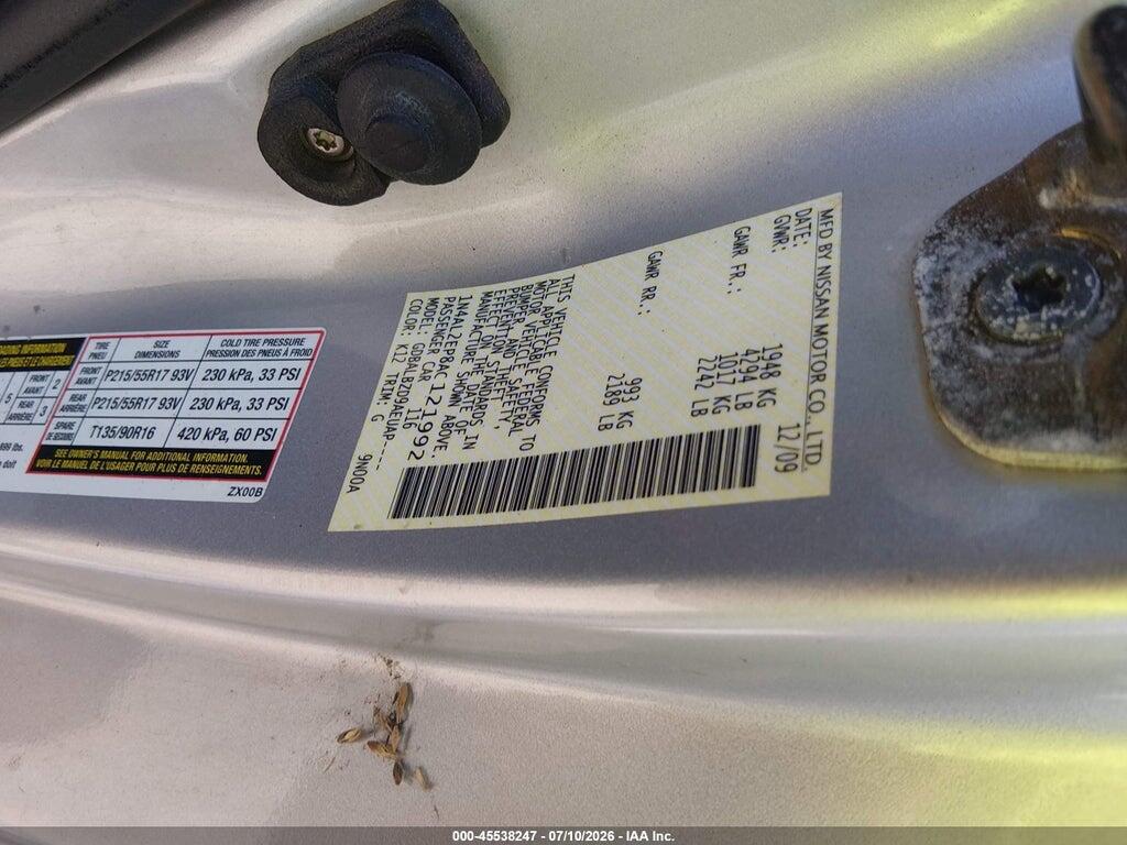 1N4AL2EP8AC121992 2010 NISSAN ALTIMA photo no. 9