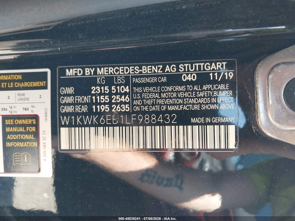 W1KWK6EB1LF988432 2020 MERCEDES-BENZ AMG C 43 photo no. 9