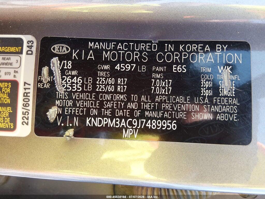 KNDPM3AC9J7489956 2018 KIA SPORTAGE photo no. 9
