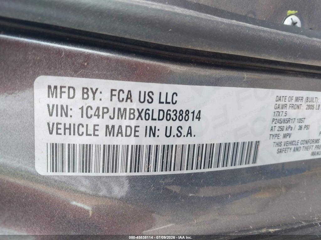 1C4PJMBX6LD638814 2020 JEEP CHEROKEE photo no. 9