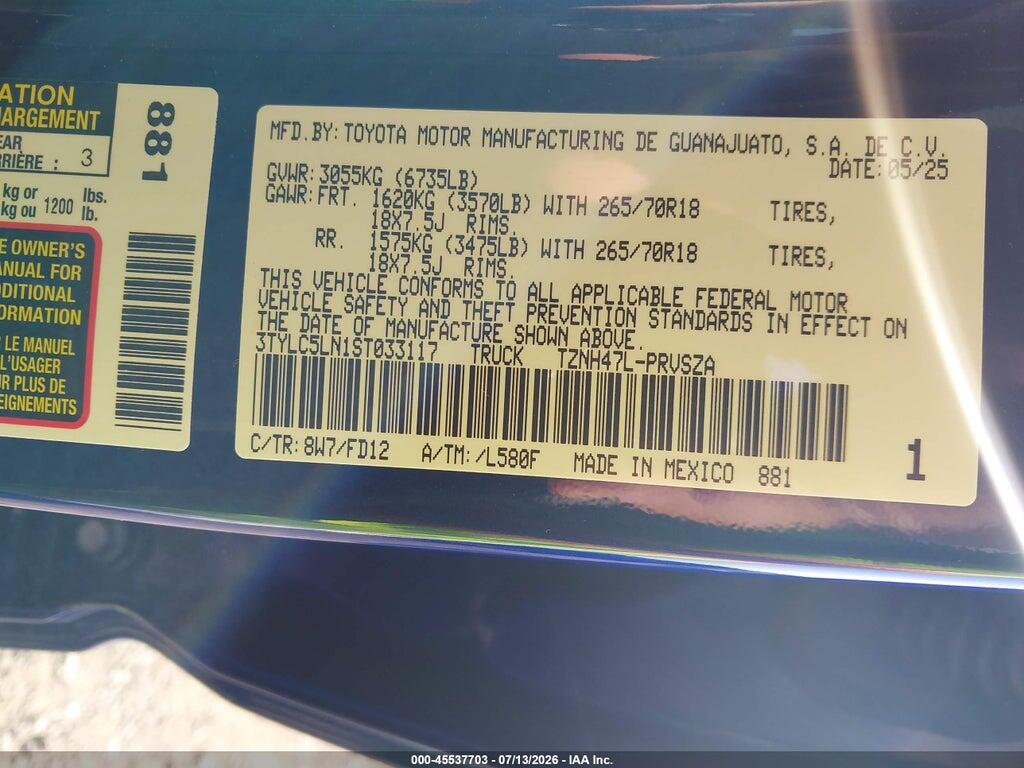 3TYLC5LN1ST033117 2025 TOYOTA TACOMA HYBRID photo no. 9