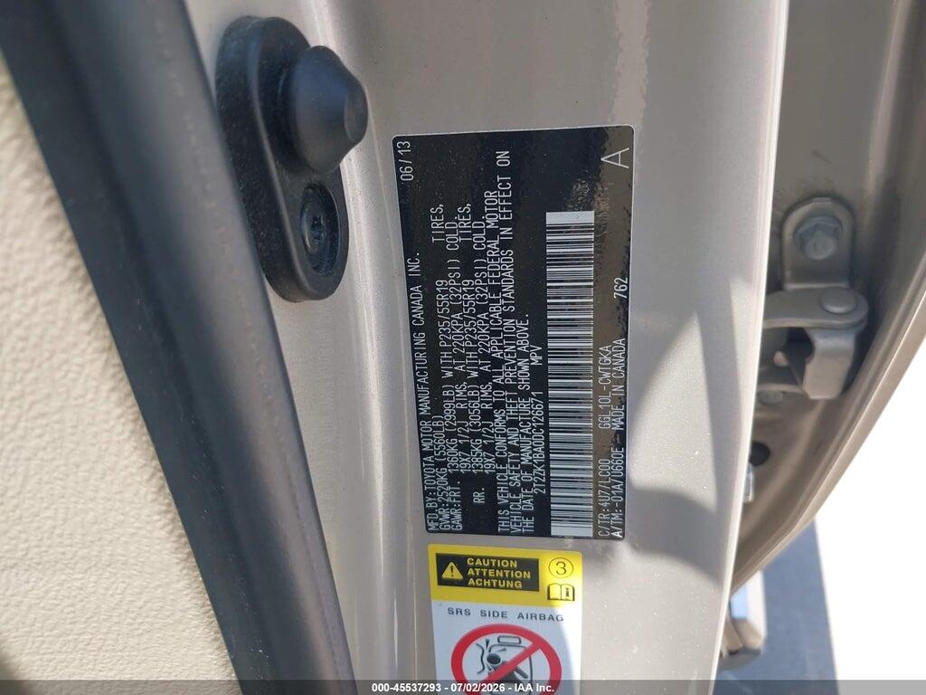 2T2ZK1BA0DC126671 2013 LEXUS RX 350 photo no. 9
