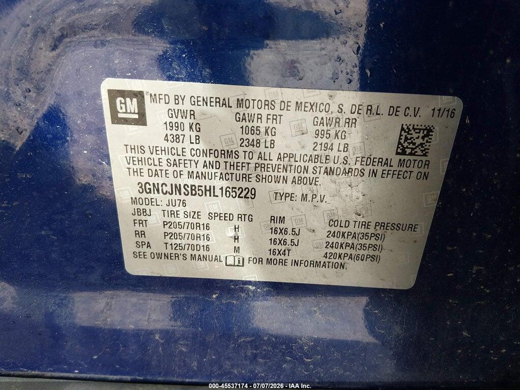 3GNCJNSB5HL165229 2017 CHEVROLET TRAX photo no. 9
