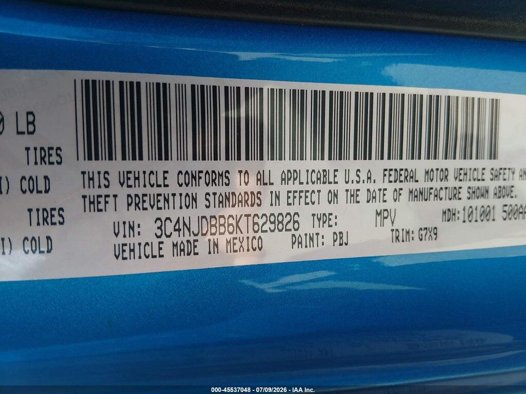 3C4NJDBB6KT629826 2019 JEEP COMPASS photo no. 9