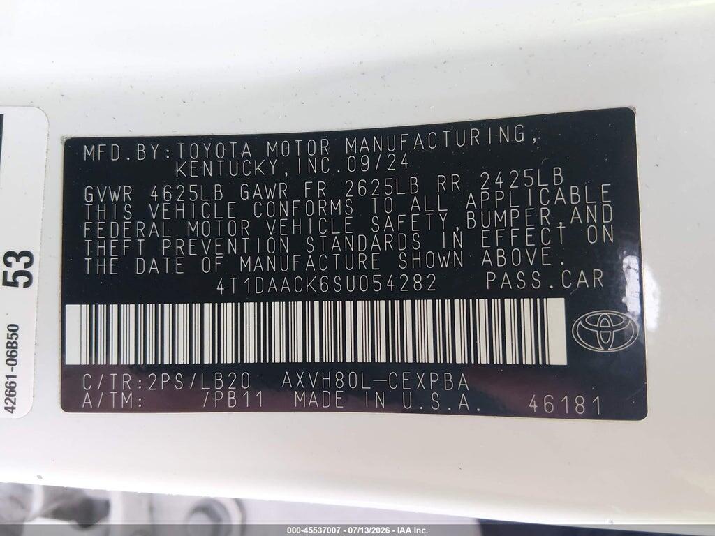 4T1DAACK6SU054282 2025 TOYOTA CAMRY photo no. 9