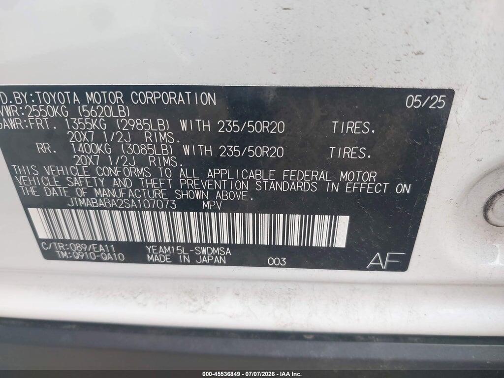JTMABABA2SA107073 2025 SUBARU SOLTERRA photo no. 9