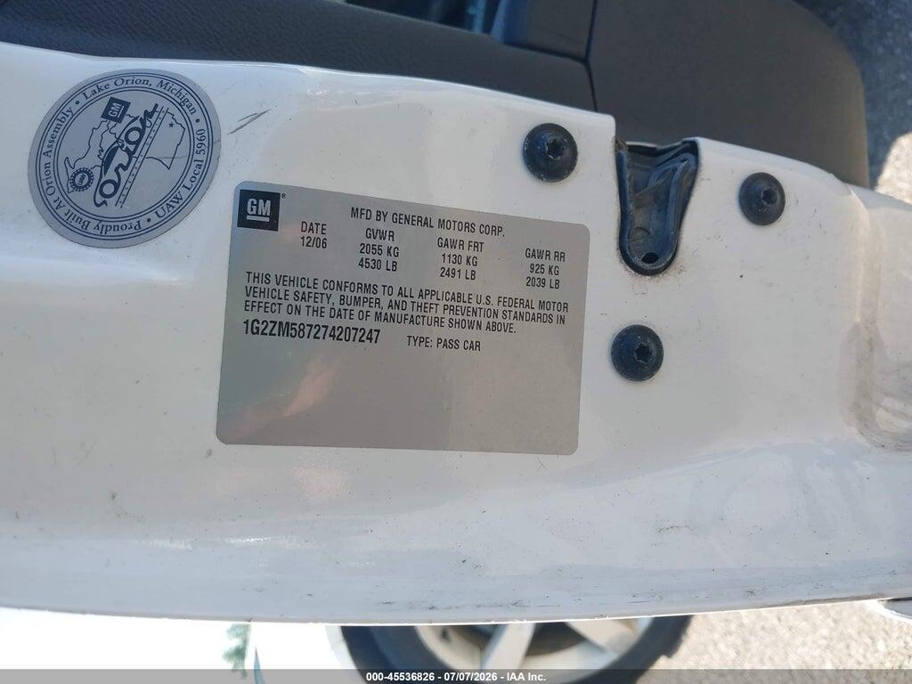 1G2ZM587274207247 2007 PONTIAC G6 photo no. 9