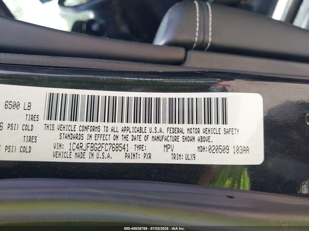 1C4RJFBG2FC768541 2015 JEEP GRAND CHEROKEE photo no. 9