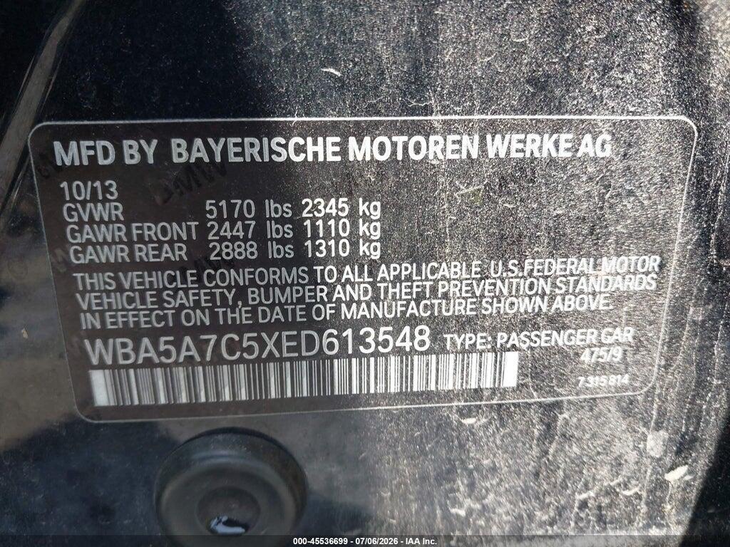 WBA5A7C5XED613548 2014 BMW 528I photo no. 9