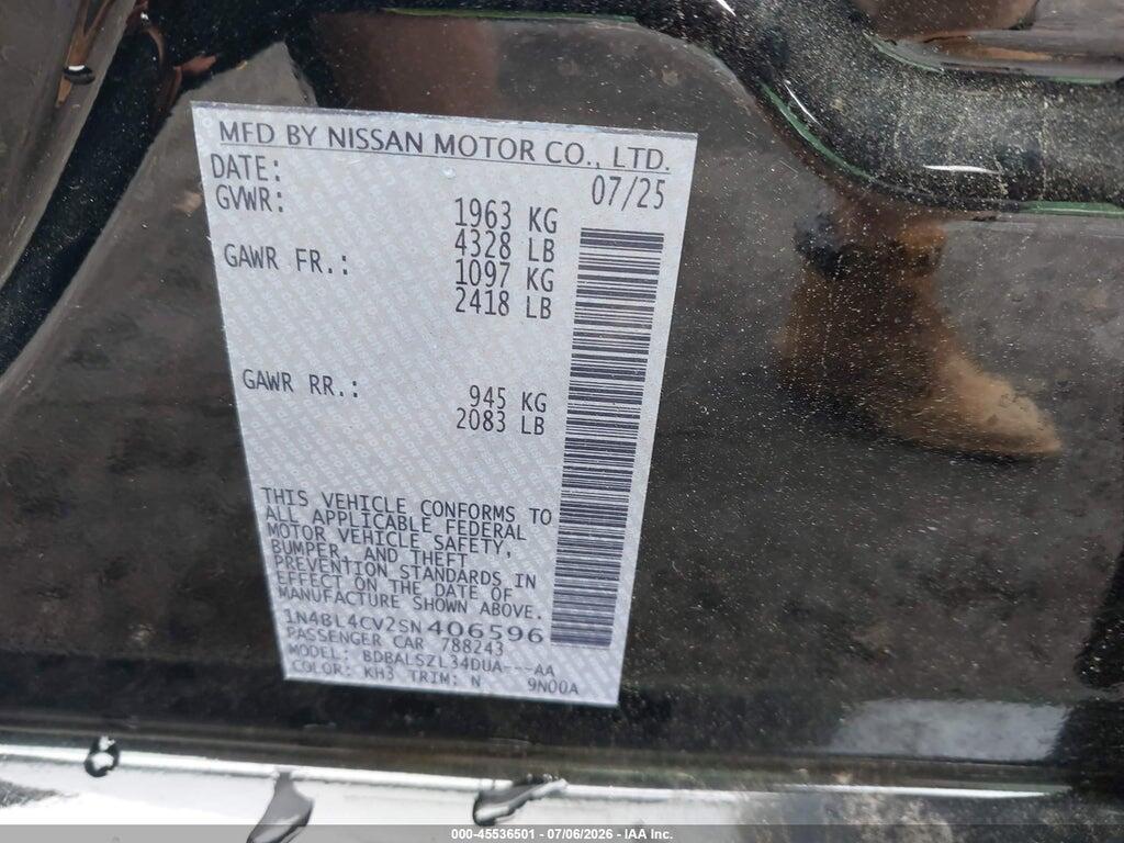1N4BL4CV2SN406596 2025 NISSAN ALTIMA photo no. 9