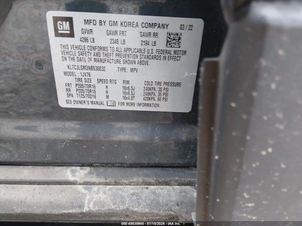KL7CJLSM3NB530032 2022 CHEVROLET TRAX photo no. 9
