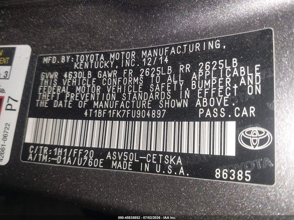4T1BF1FK7FU904897 2015 TOYOTA CAMRY photo no. 9