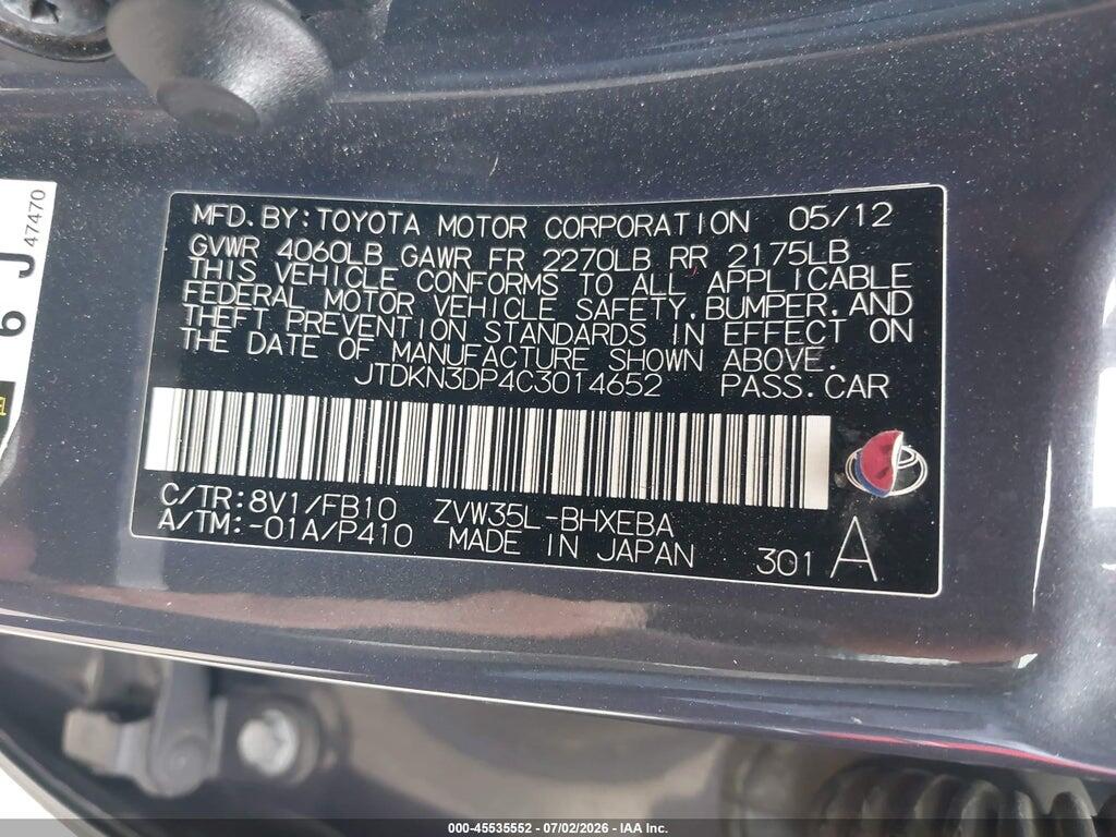 JTDKN3DP4C3014652 2012 TOYOTA PRIUS PLUG-IN photo no. 9