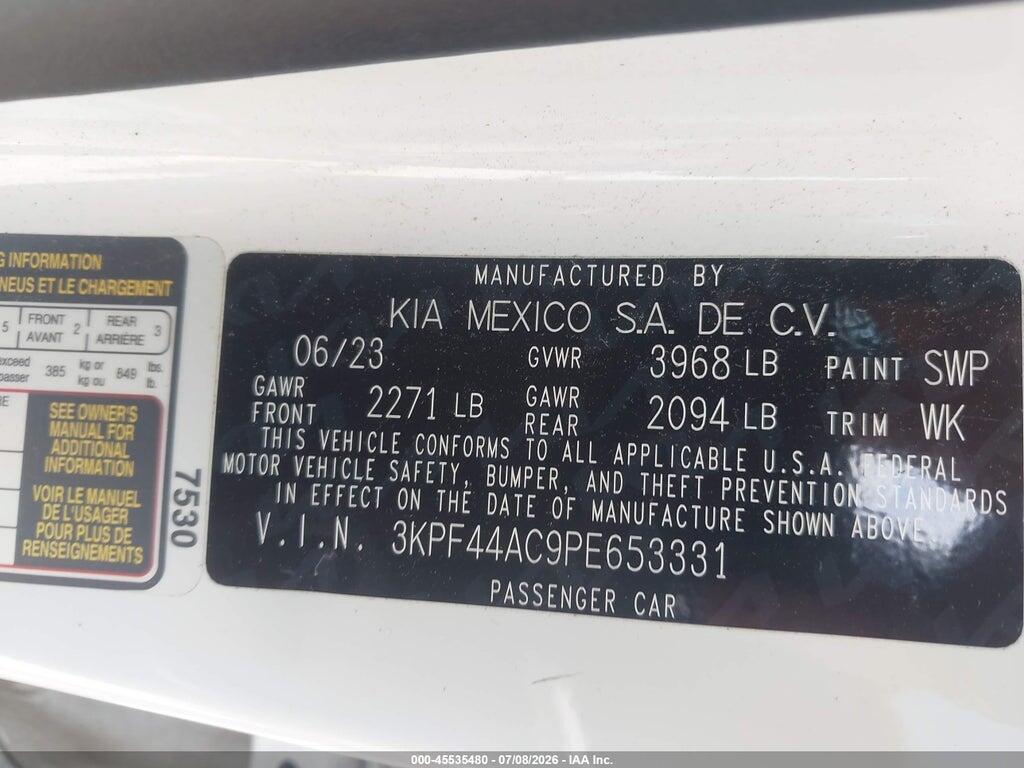 3KPF44AC9PE653331 2023 KIA FORTE photo no. 9