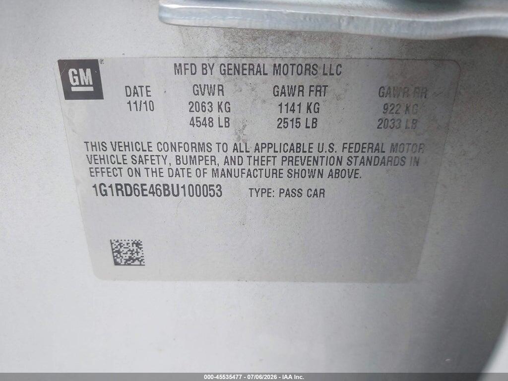 1G1RD6E46BU100053 2011 CHEVROLET VOLT photo no. 9