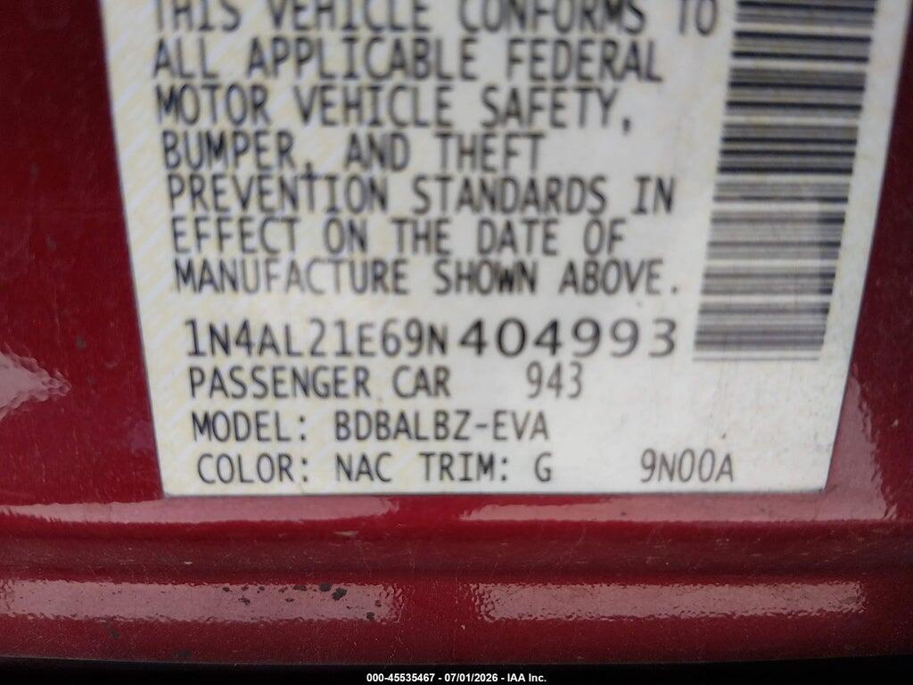 1N4AL21E69N404993 2009 NISSAN ALTIMA photo no. 9