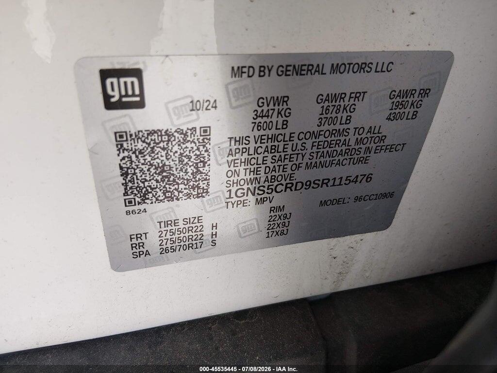 1GNS5CRD9SR115476 2025 CHEVROLET SUBURBAN photo no. 9