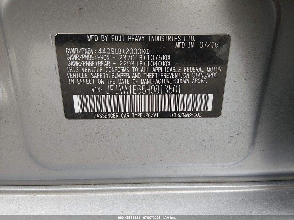 JF1VA1E65H9813501 2017 SUBARU WRX photo no. 9