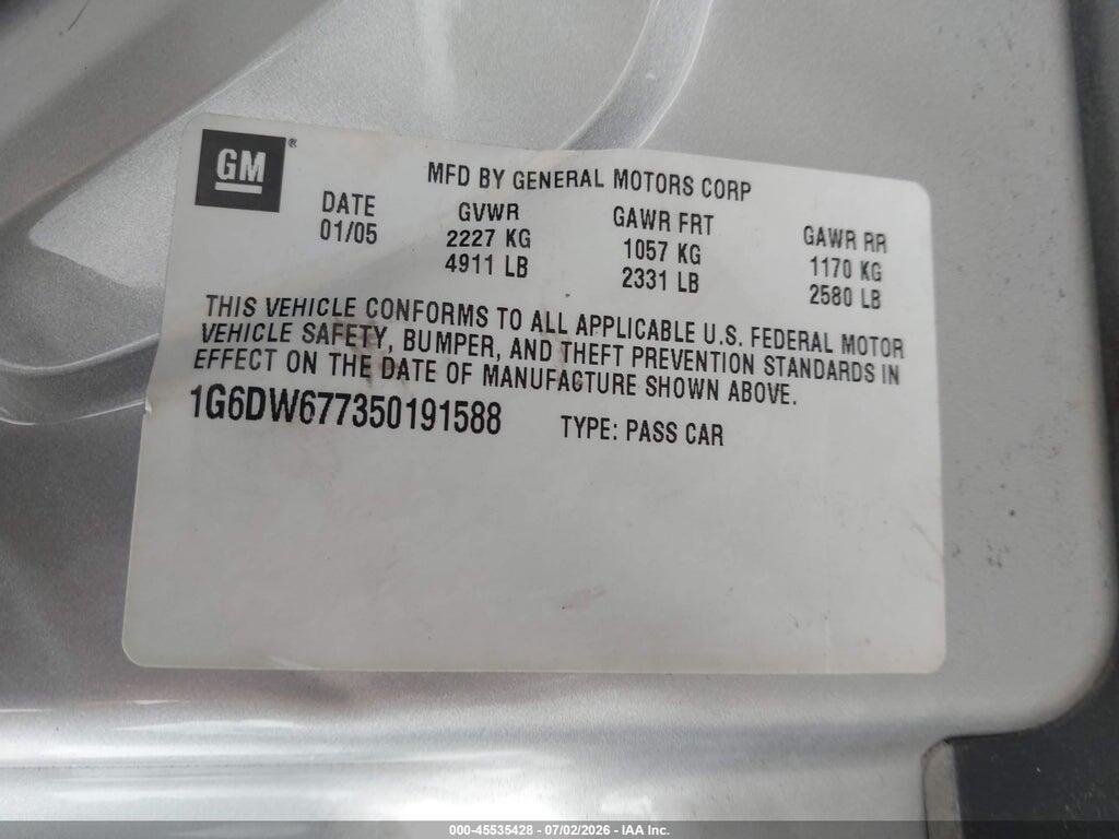 1G6DW677350191588 2005 CADILLAC STS photo no. 9