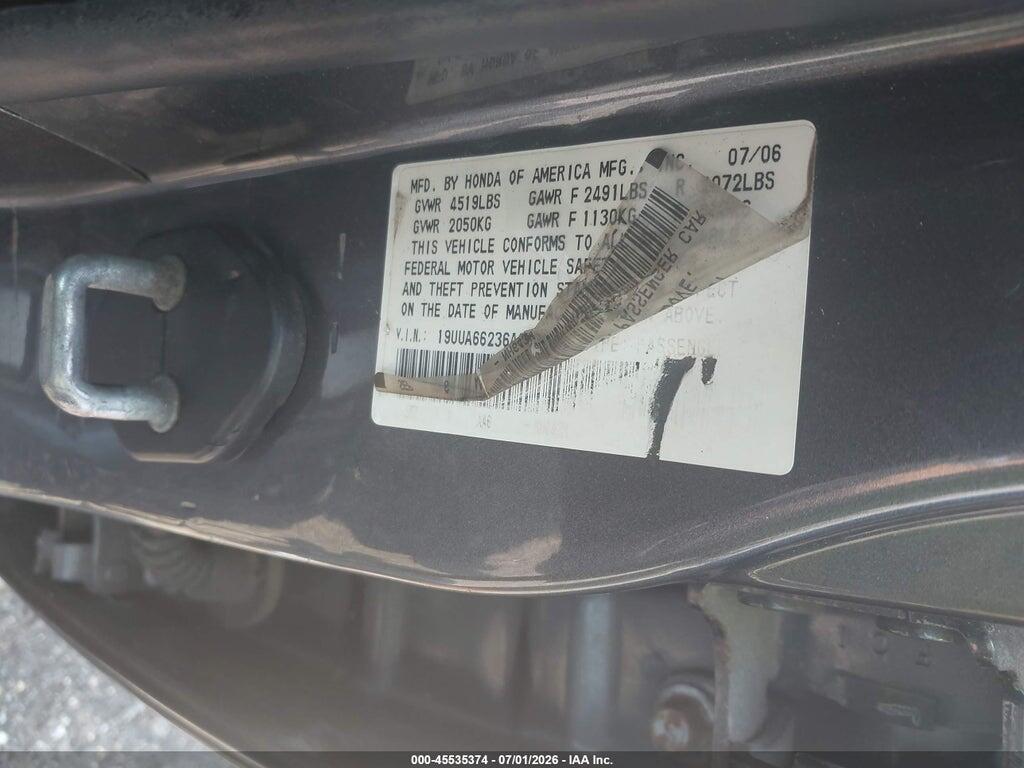 19UUA66236A063608 2006 ACURA TL photo no. 9