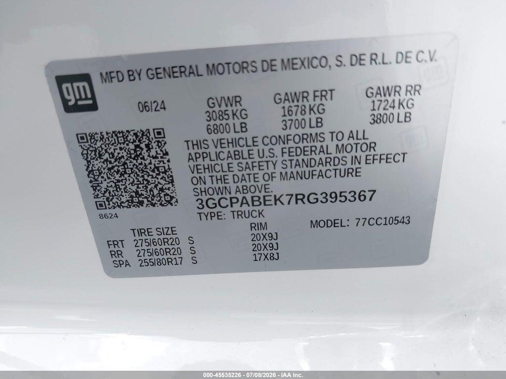 3GCPABEK7RG395367 2024 CHEVROLET SILVERADO 1500 photo no. 9