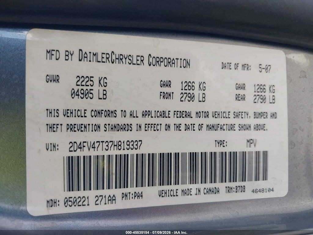 2D4FV47T37H819337 2007 DODGE MAGNUM photo no. 9