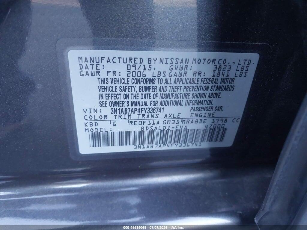 3N1AB7AP4FY336741 2015 NISSAN SENTRA photo no. 9