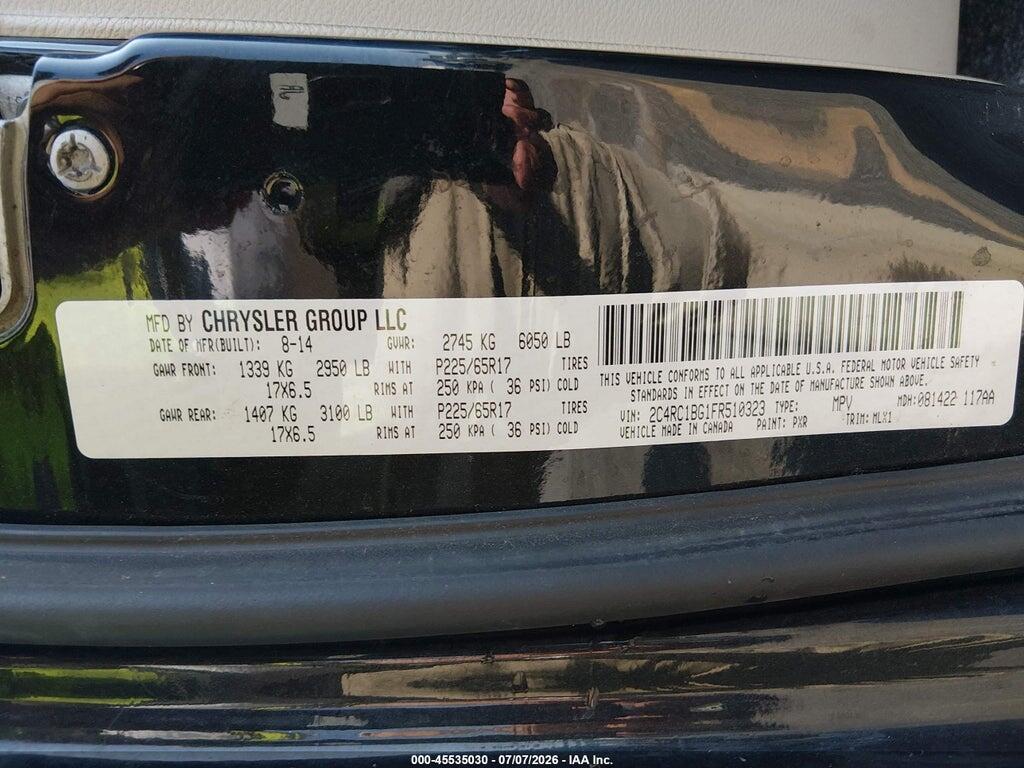 2C4RC1BG1FR510323 2015 CHRYSLER TOWN & COUNTRY photo no. 9